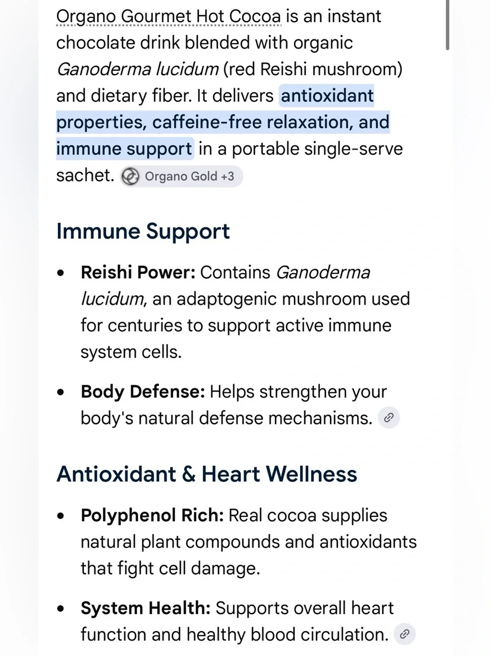 Organo ganoderma gourmet